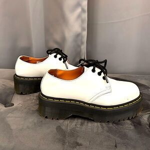 Women's White Platform Oxfords